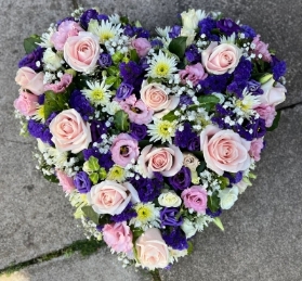 Loose pink, purple and white heart